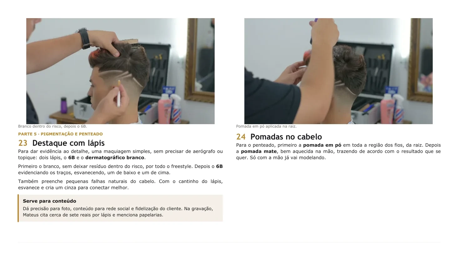 Página da apostila da Aula 02 sobre destaque com lápis